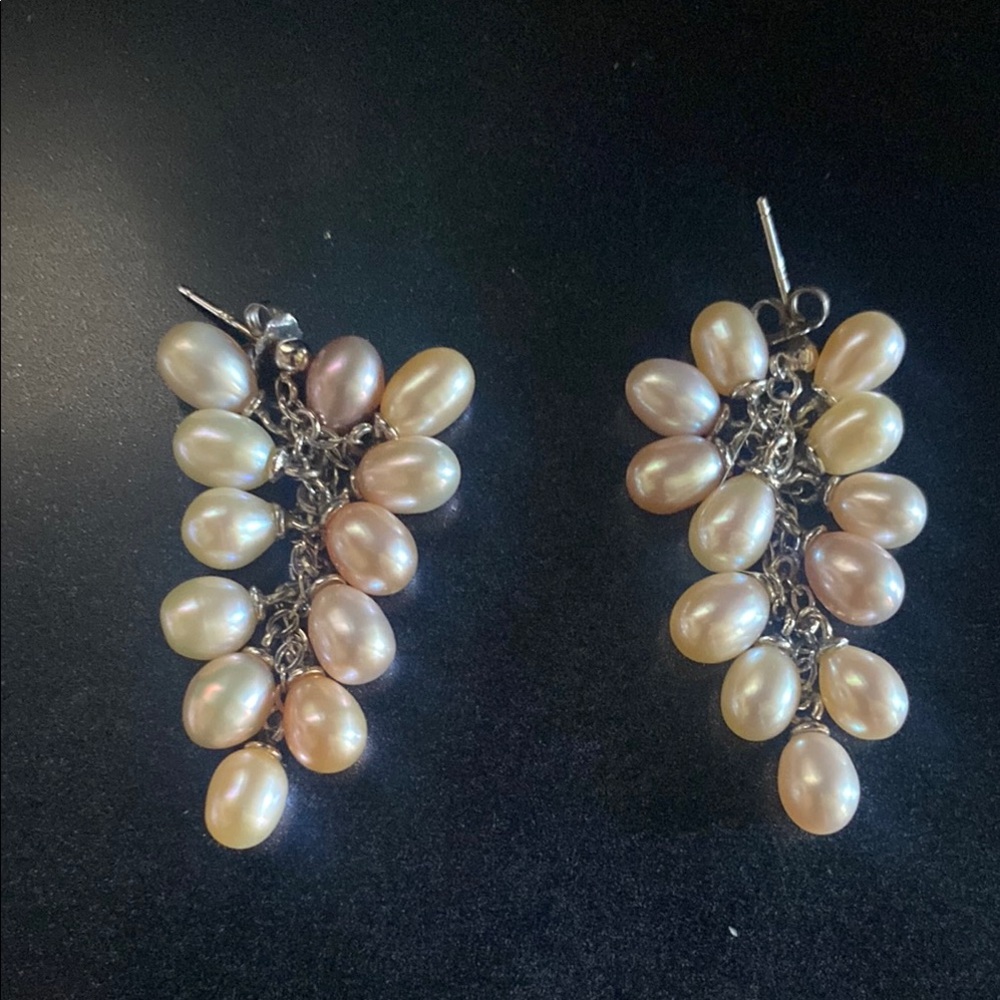Elegant Pearl Drop Earrings and Necklace